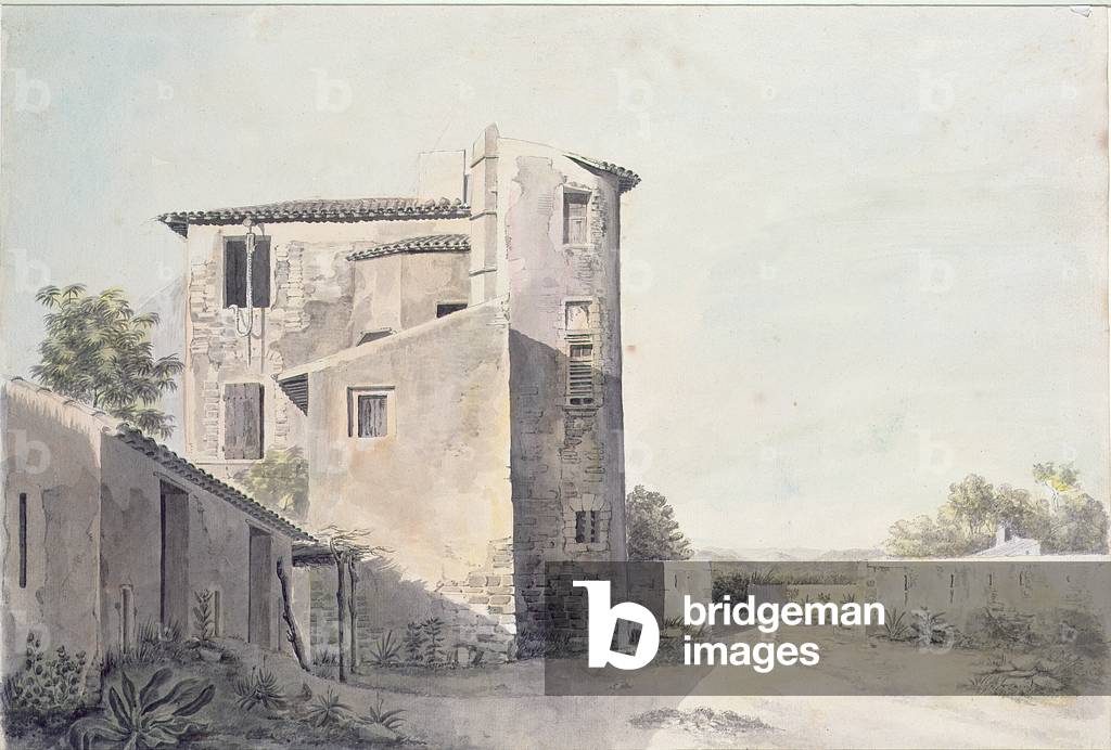 View of a Village in Southern France, c.1800 (w/c on paper)