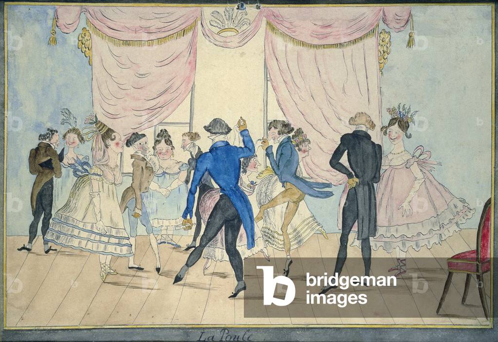 'La Poule', um 1820 (Stift und Tinte und W/C auf Papier)