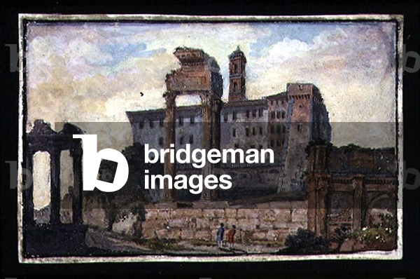 View of the Capitol and the Temples of Castor and Pollux, Rome, c.1800 (gouache on paper)