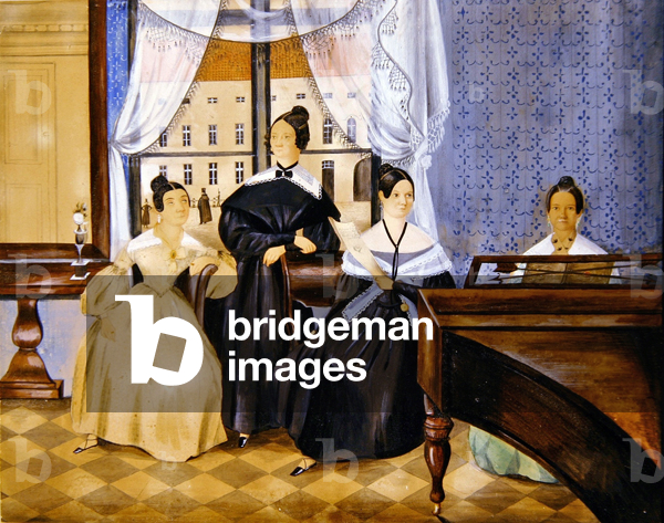 The Piano Recital, c.1830 (w/c with gouache on paper)