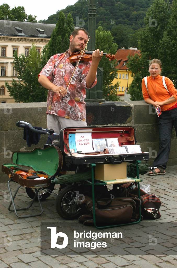 Classical Violinist Charles Bridge Prague