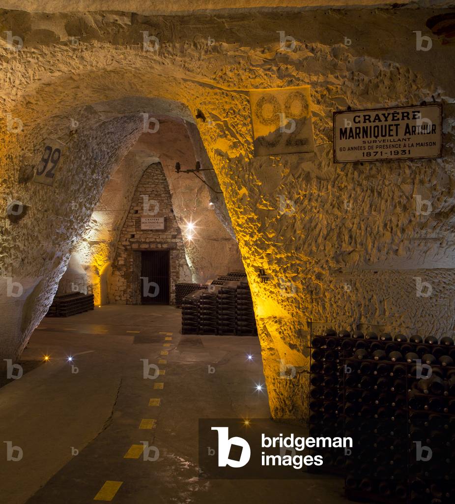 Cellar for Champagne production, Maison Veuve Clicquot, Crayères, Reims, France (photo)