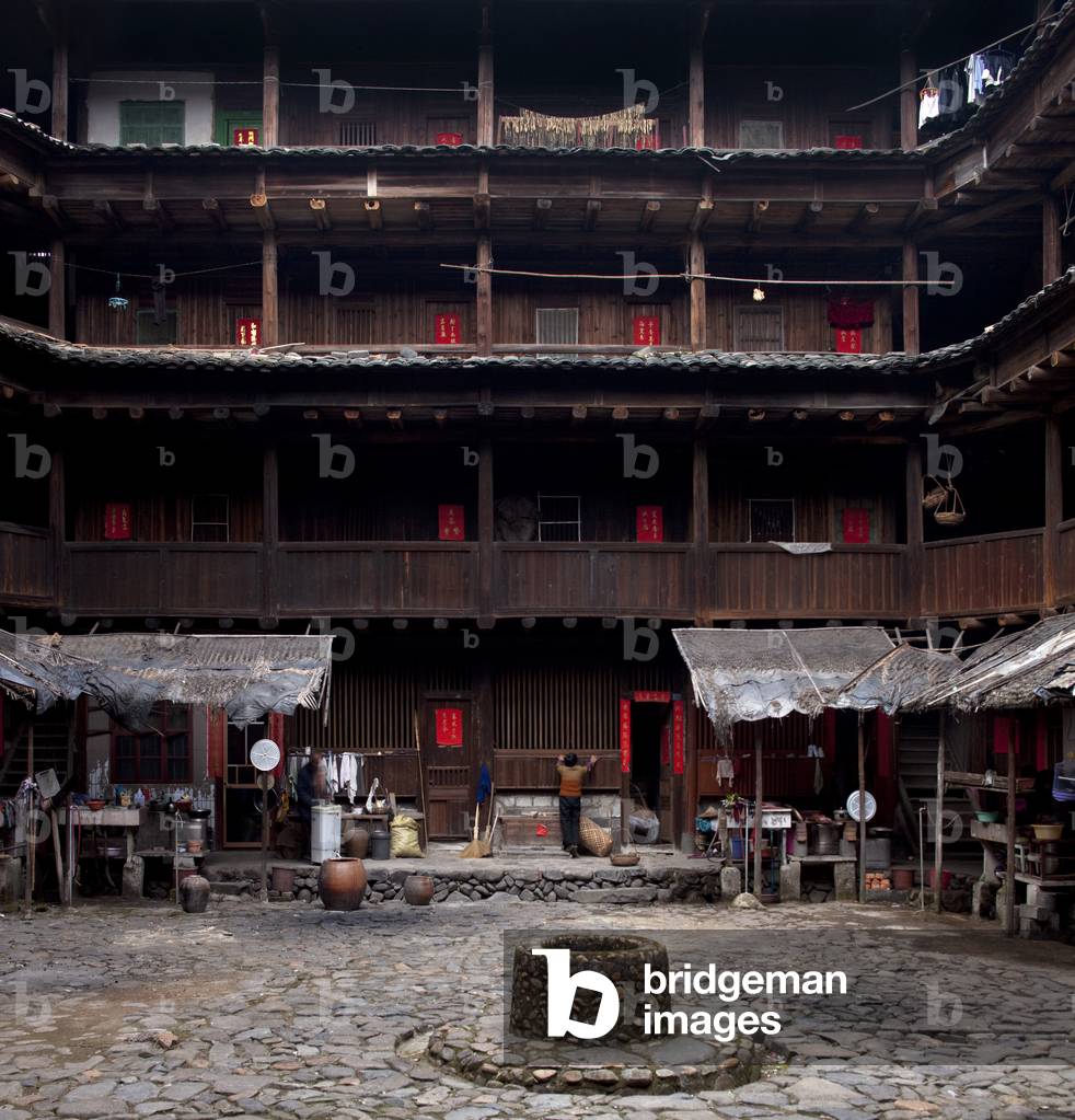 Fujian Tulou (fortified earth building), Tin Shi Lou, Meilin, Fujian Province, China (photo)