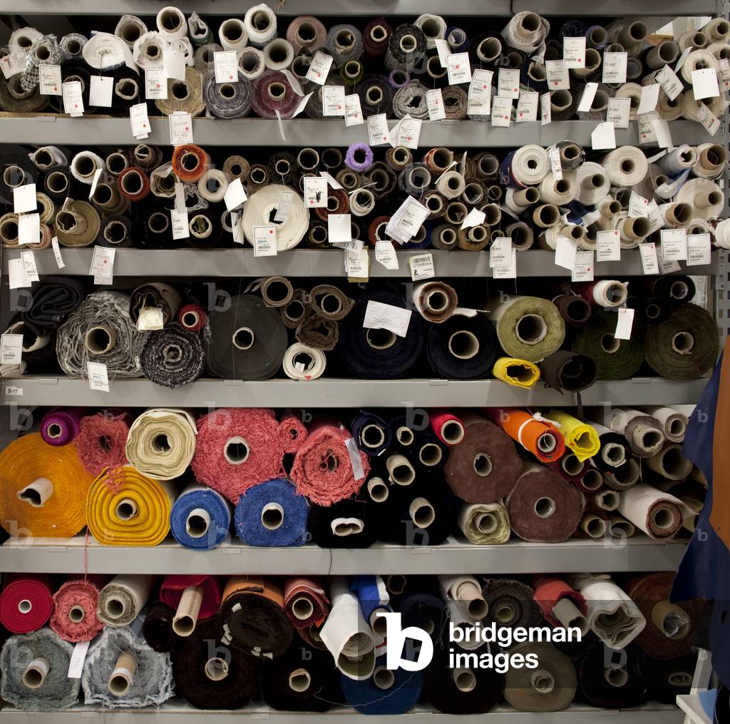 Stock of leather, Paris, France (photo)