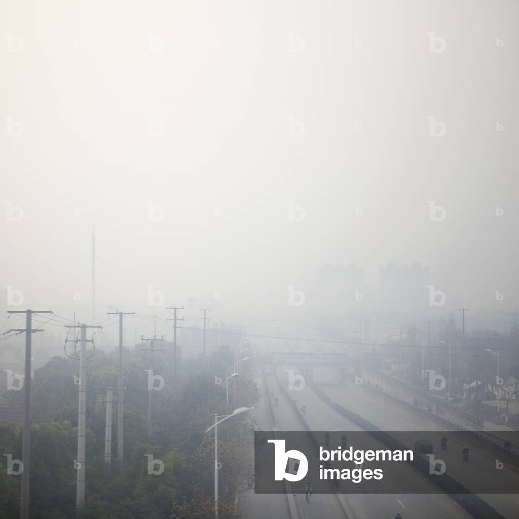 In train approaching Shanghai, China (photo)
