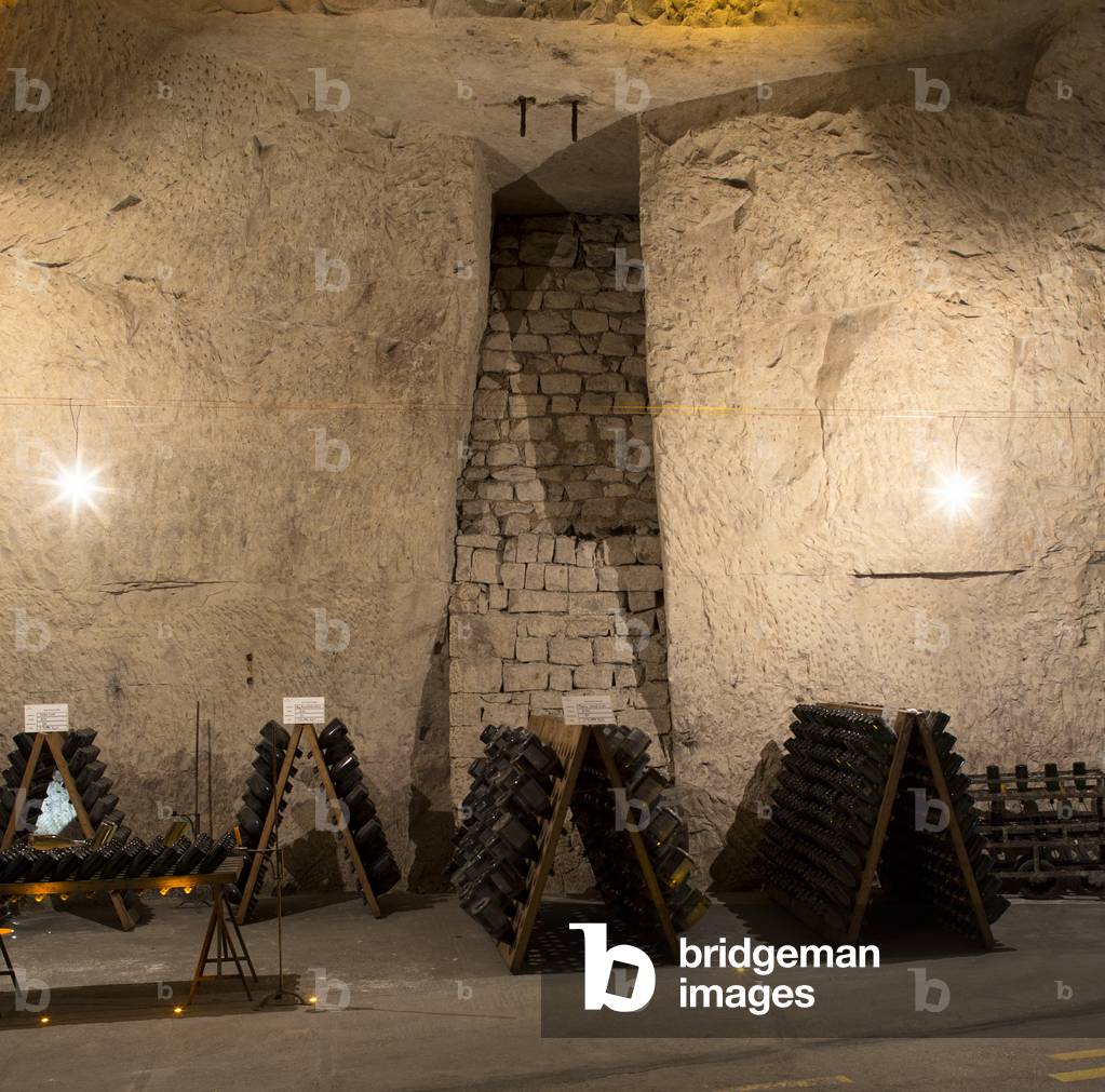 Cellar for Champagne production, Maison Veuve Clicquot, Crayères, Reims, France (photo)