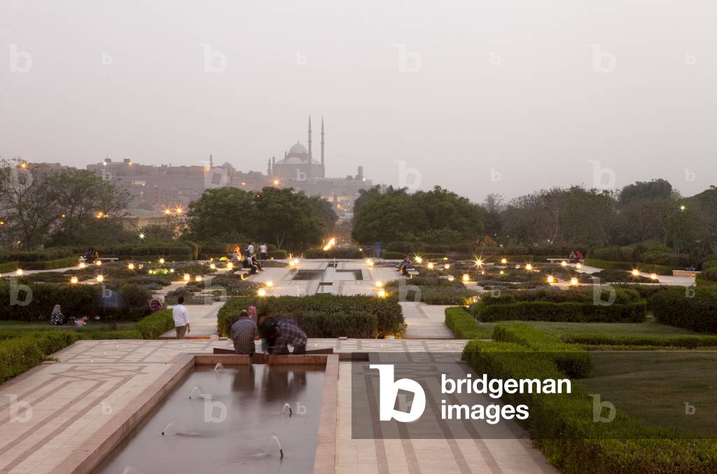 Al-Azhar Park and Mohamed Ali Mosque. Cairo, Egypt. (photo)