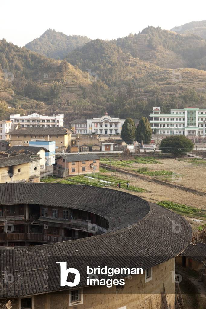 Fujian Tulou (fortified earth building), Tin Shi Lou, Meilin, Fujian Province, China (photo)