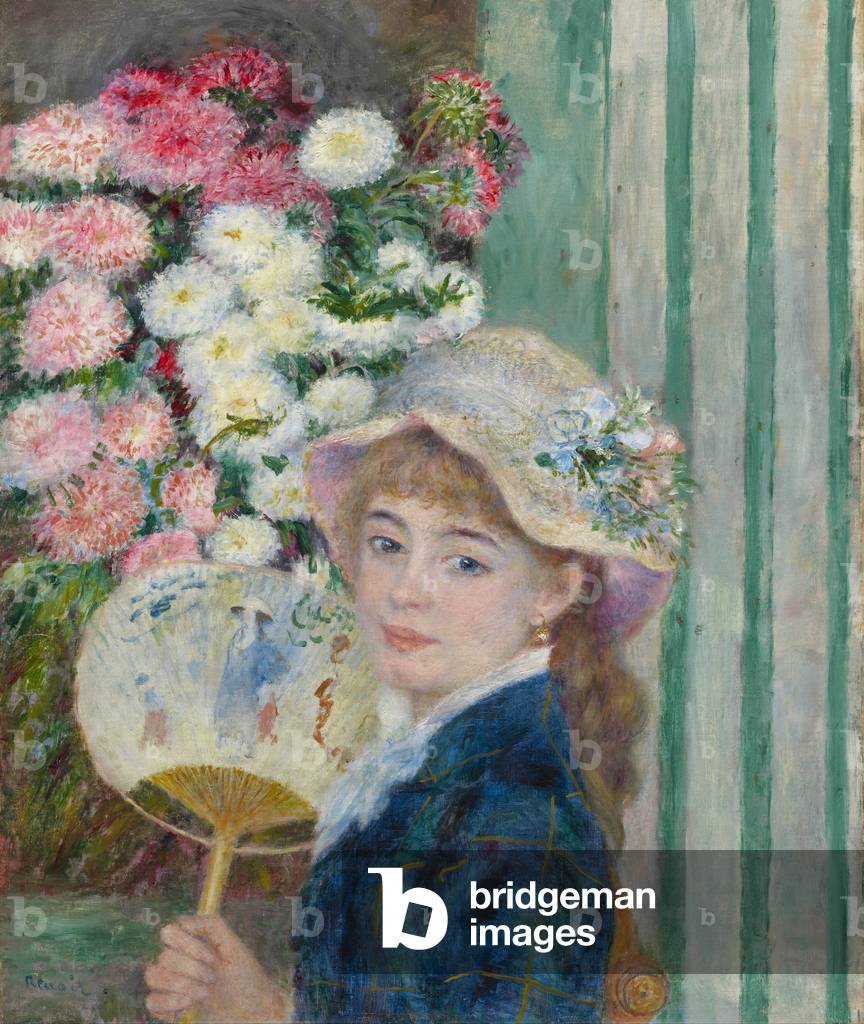 Bild von Zeichnung "Frau mit Fächer", 19. Jahrhundert von Pierre Auguste Renoir