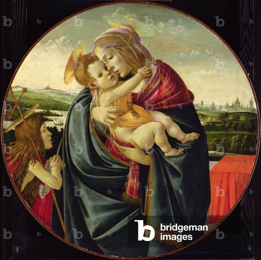 Jungfrau und Kind mit Johannes dem Täufer, ca. 1490 (Tempera mit Öl auf Tafel)