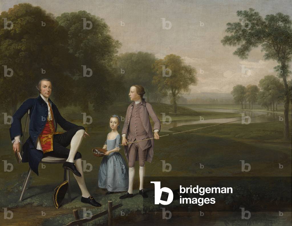 Richard Moretan, Esq. von Tackley mit seinem Neffen und Nichte John und Susanna Weyland, 1757 (öl auf leinwand