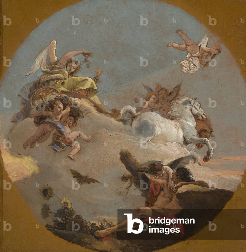 Immagine di Dipinto "Il Carro di Aurora", 18th Secolo di Giovanni Battista Tiepolo