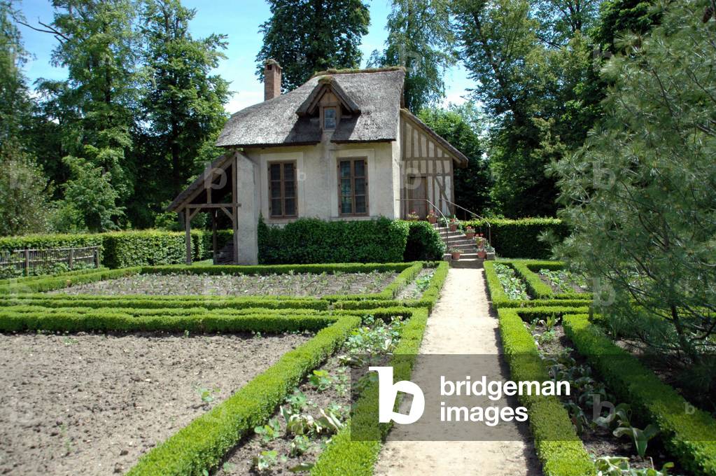 Le Boudoir du Hameau de la Reine Marie Antoinette, in the park of the Chateau de Versailles.