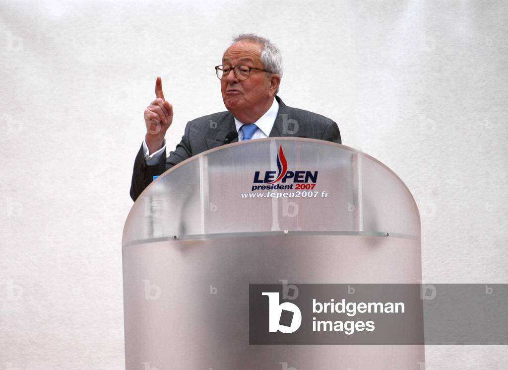 Jean Marie Le Pen during his speech at the Place de l'Opera in Paris on the occasion of May 1st 2006.