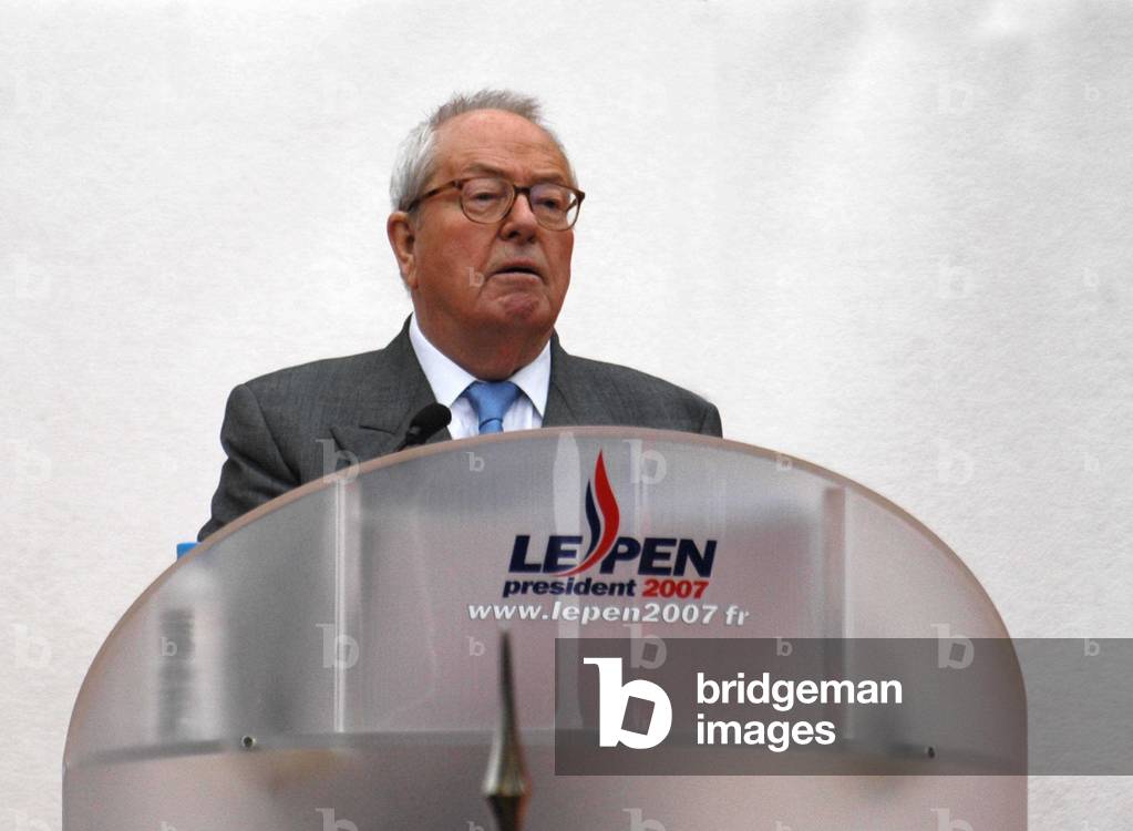 Jean Marie Le Pen during his speech at the Place de l'Opera in Paris on the occasion of May 1st 2006.