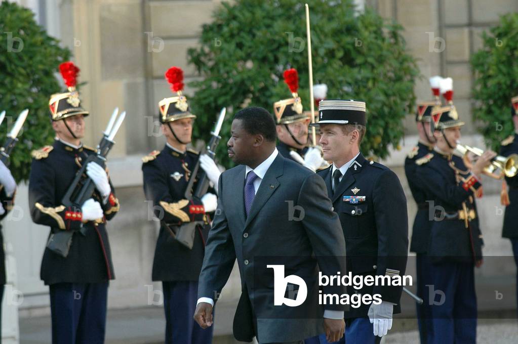 Paris, France, September 07, 2006: French President Jacques Chirac receives the President of Togo Faure Essozimma Gnassingbe at the Elysee.