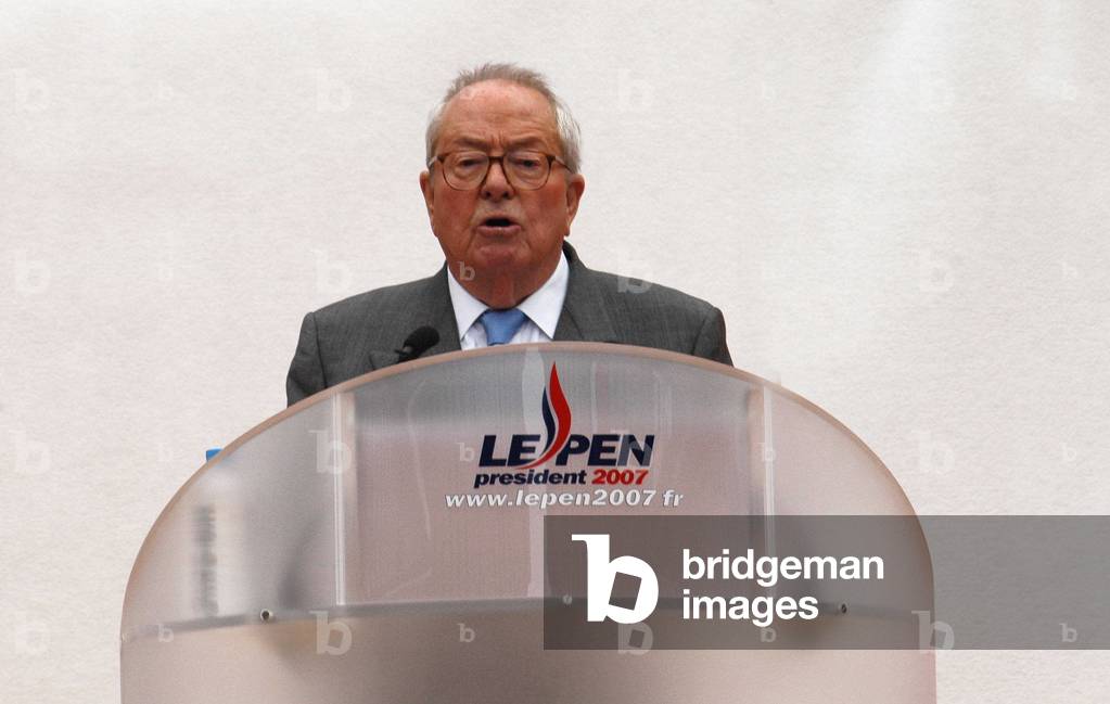 Jean Marie Le Pen during his speech at the Place de l'Opera in Paris on the occasion of May 1st 2006.