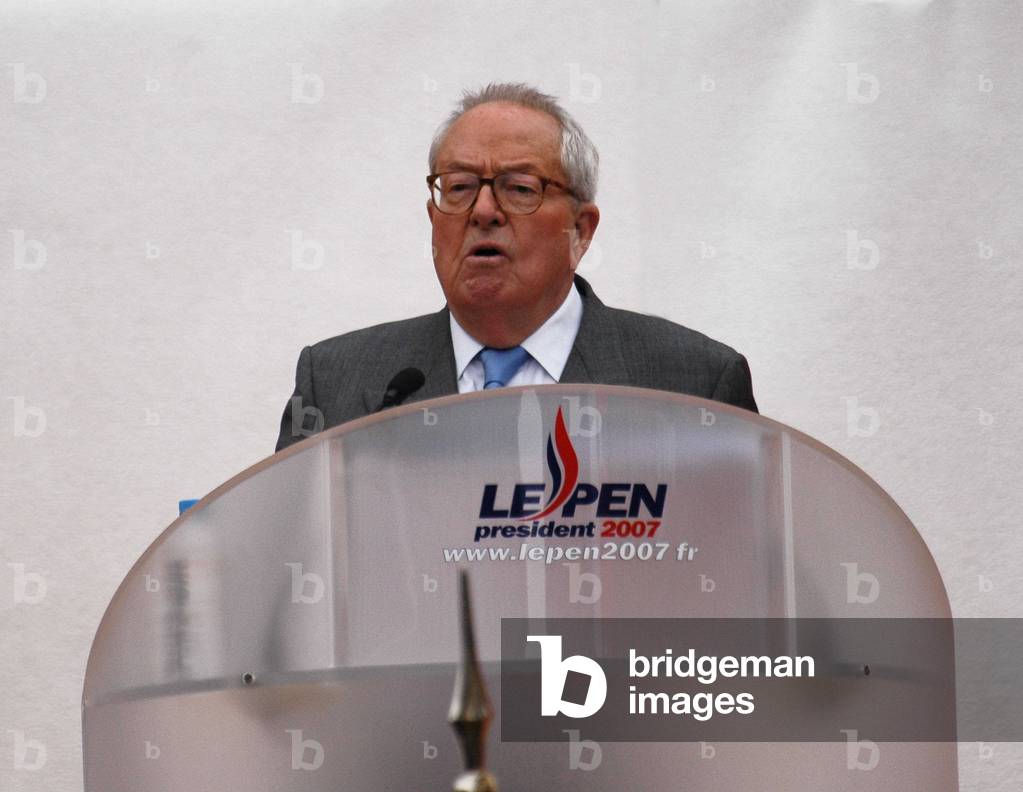 Jean Marie Le Pen during his speech at the Place de l'Opera in Paris on the occasion of May 1st 2006.