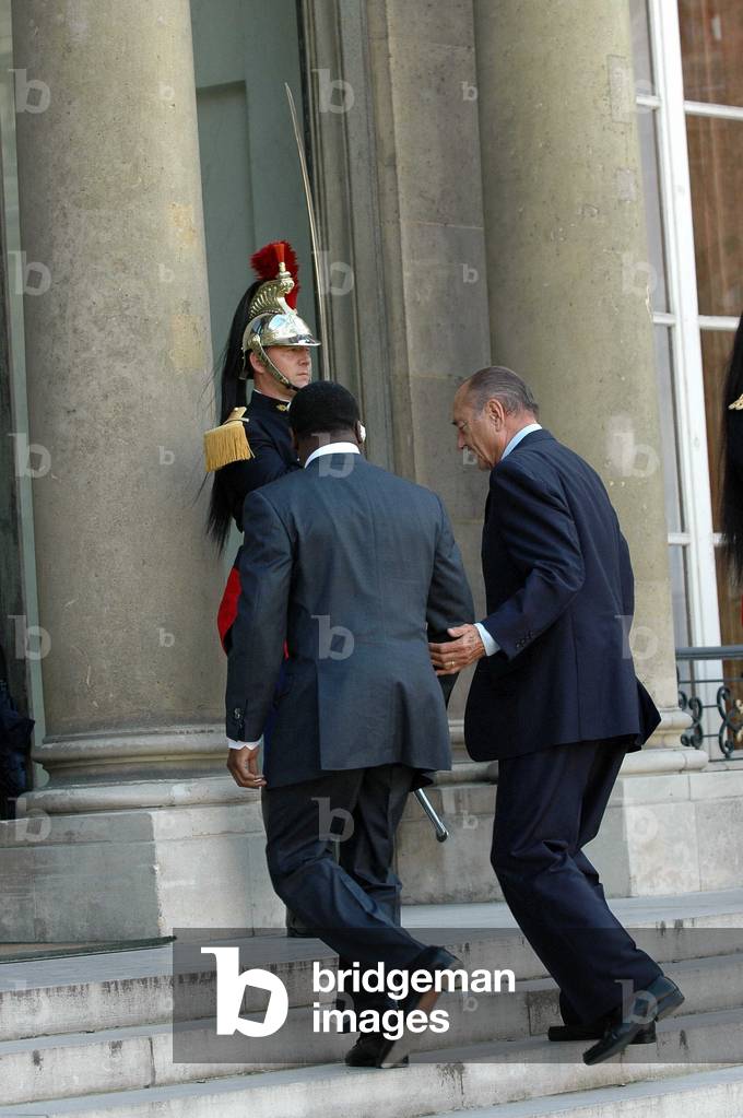 Paris, France, September 07, 2006: French President Jacques Chirac receives the President of Togo Faure Essozimma Gnassingbe at the Elysee.