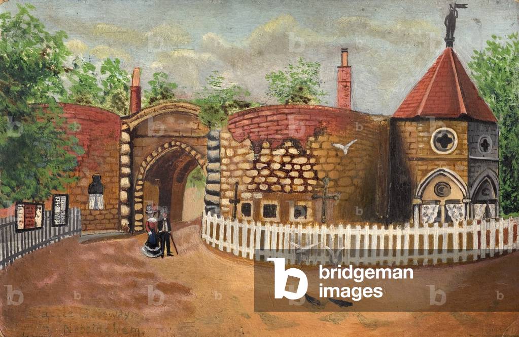 Nottingham Castle Gateway, 1904 (oil on wood)