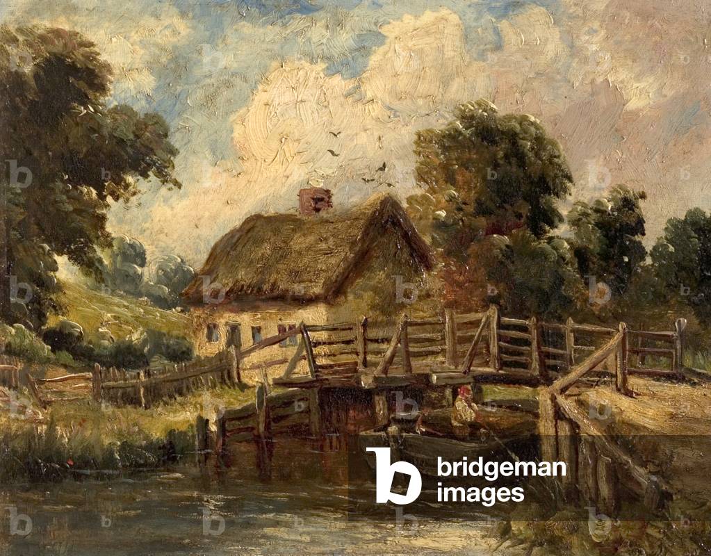 Cottage near East Bergholt, Suffolk (oil on canvas)