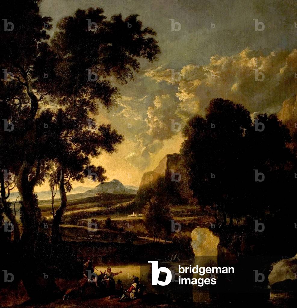 Landscape with Figures in the Foreground (oil on canvas)