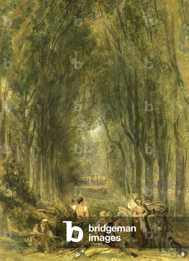 The Lime Walk at Weston, Buckinghamshire (oil on board)