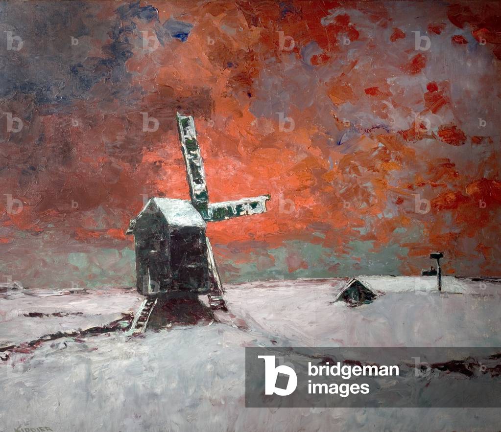 Snowbound Windmill, c.1922 (oil on canvas)