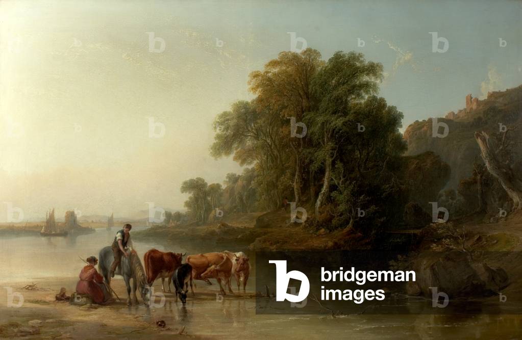 The Watering Place, 1840 (oil on canvas)