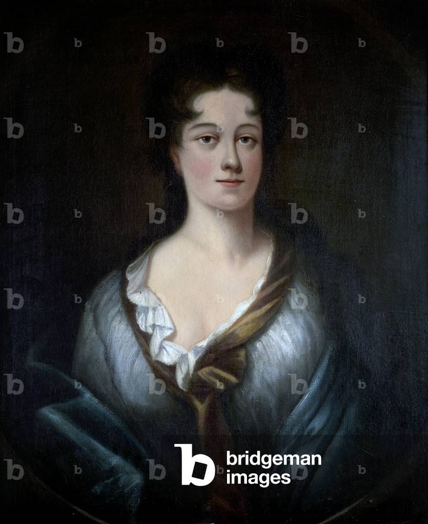 Portrait of a Young Woman in a Blue Wrap (oil on canvas)