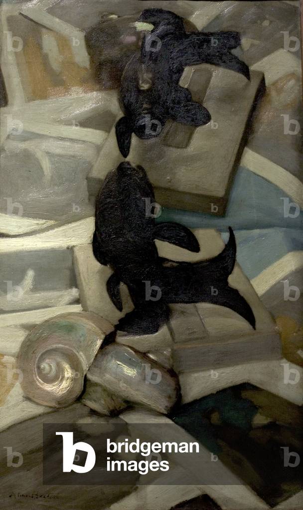 The Black Porcelain Fish (The Bronze Fish) (oil on canvas)