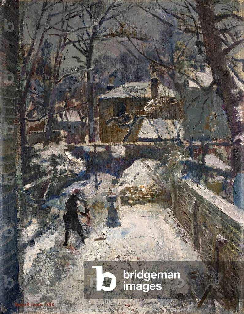 Chelsea Garden under Snow (The Black Spider), 1942 (oil on canvas)