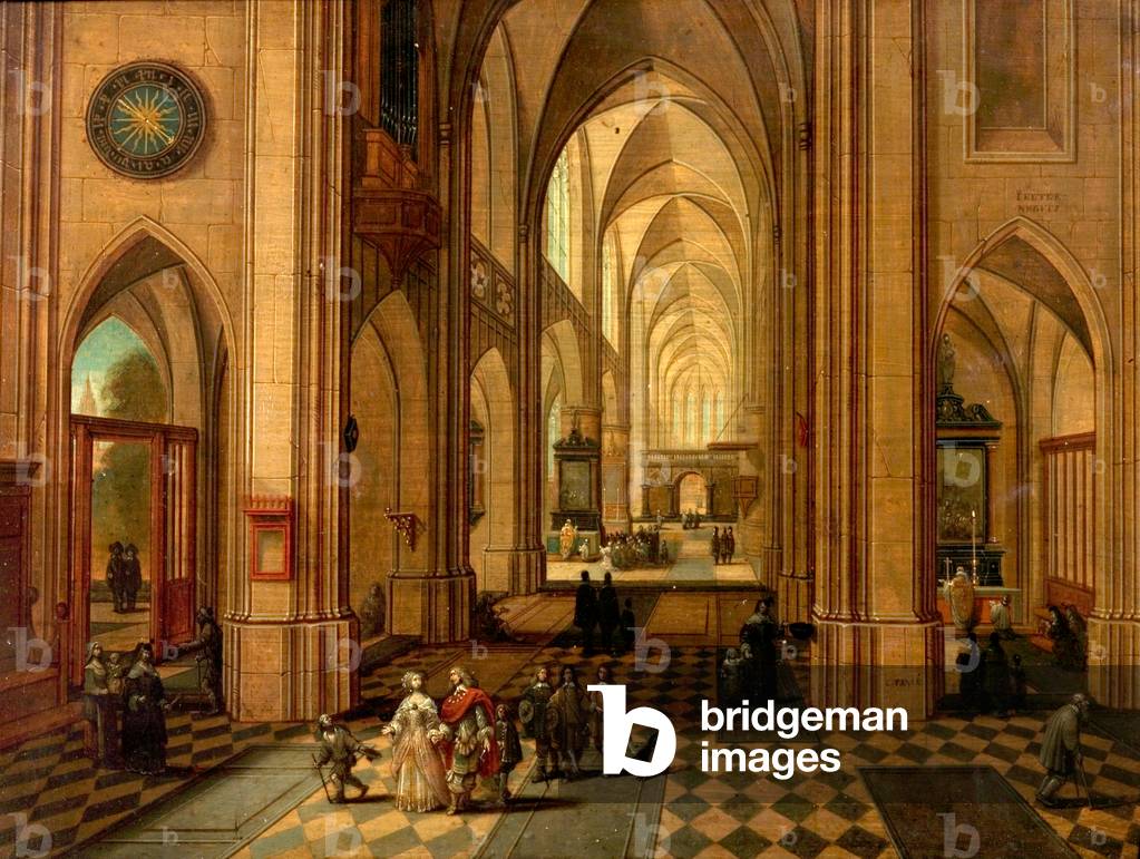 Antwerp Cathedral (oil on wood)