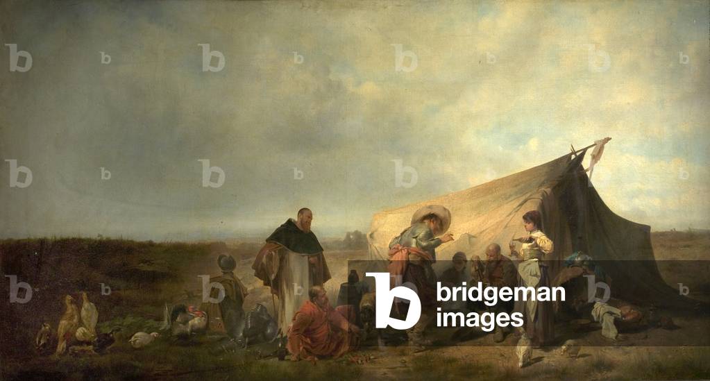 Military Encampment (oil on canvas)