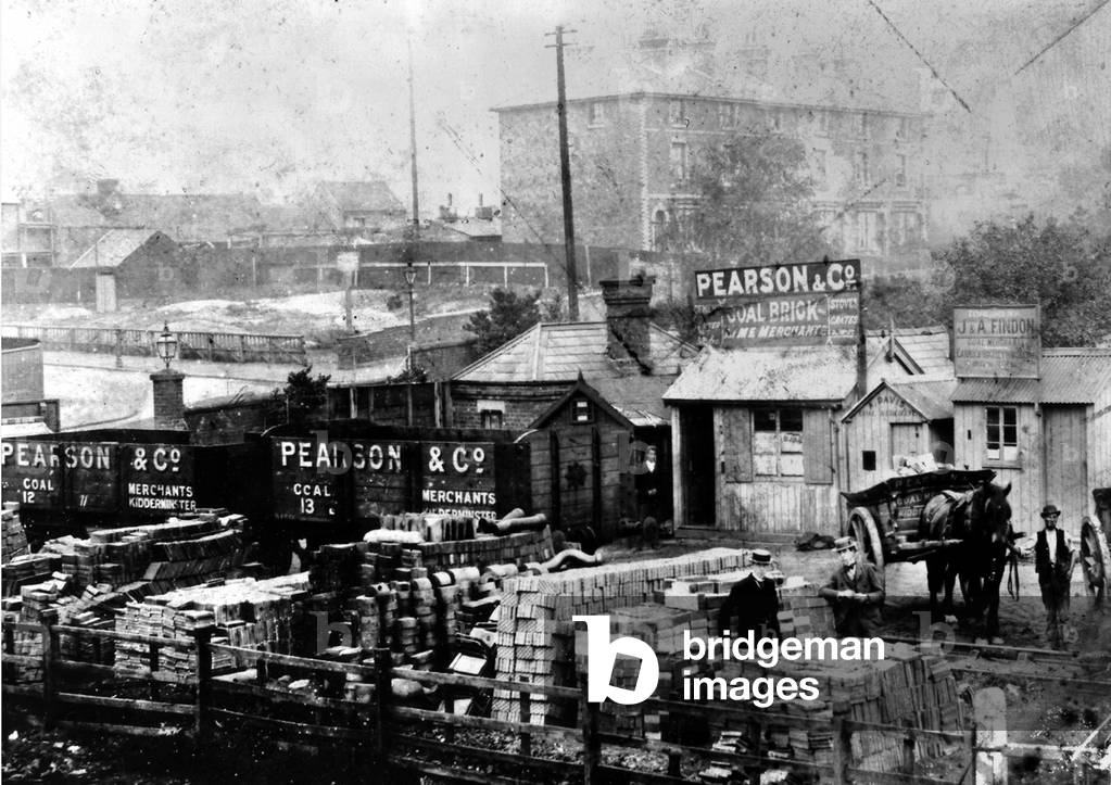 Kidderminster railway freight yard, 1900 (b/w photo)