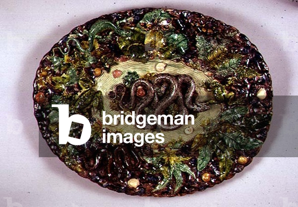 Dish, Tours, c.1855 (enamelled earthenware)