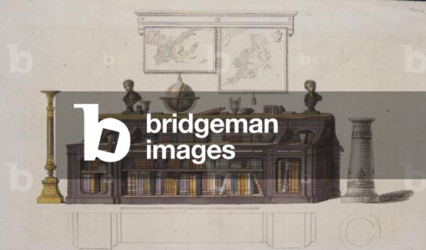 Bookcase (pl. 31) from Ackermann's Repository of Arts, Literature, Commerce, Manufactures, Fashion and Politics, Published from 1809-28