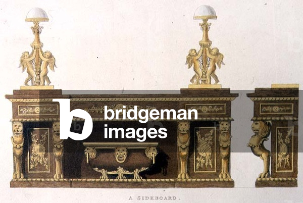 Sideboard (pl. 147) from Ackermann's Repository of Arts, Literature, Commerce, Manufactures, Fashion and Politics, published from 1809-28
