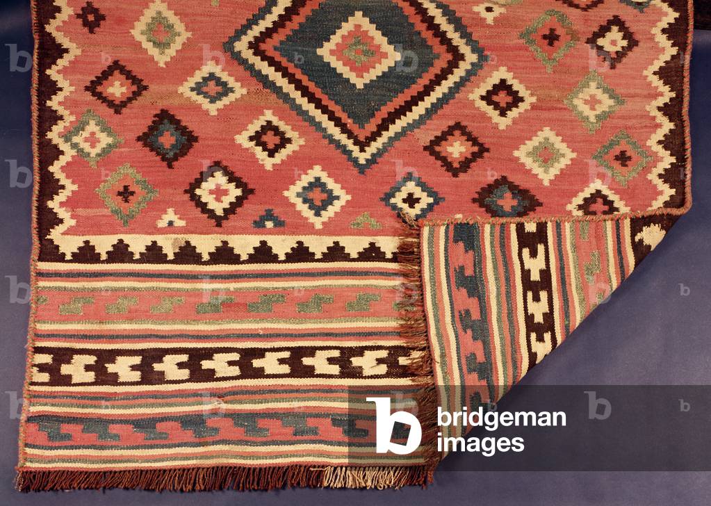 Kelim showing detail of weave, Caucasian, late 19th century