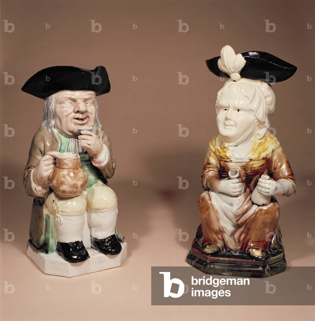 Toby jug and Martha Gunn jug by R.Wood, c.1770 (stoneware)