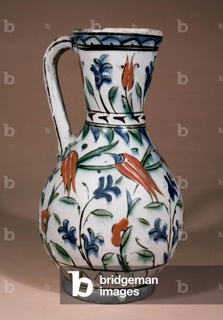 Jug with Red Decoration, Iznik (earthenware)