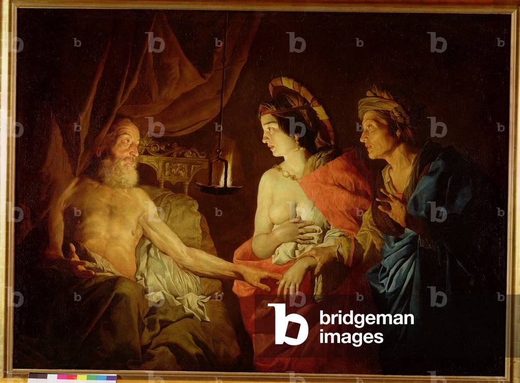 Bild von Gemälde "Sarah Presenting Hagar zu Abraham", 17. Jahrhundert von Stomer