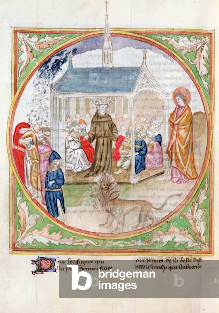 Ms. 28/1378 fol.81v Apocalypse Scene, from 'Histoire Extraite de la Bible et Apocalypse' (vellum)
