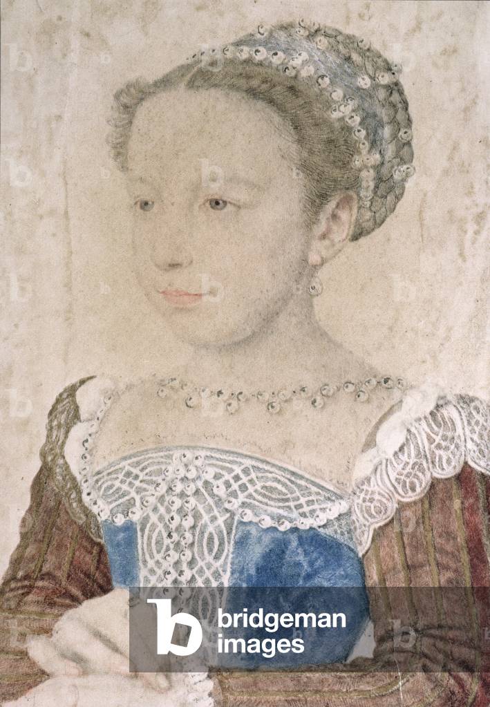 Marguerite de France (1553-1615) known as La Reine Margot, c.1560 (pencil & chalk on paper)