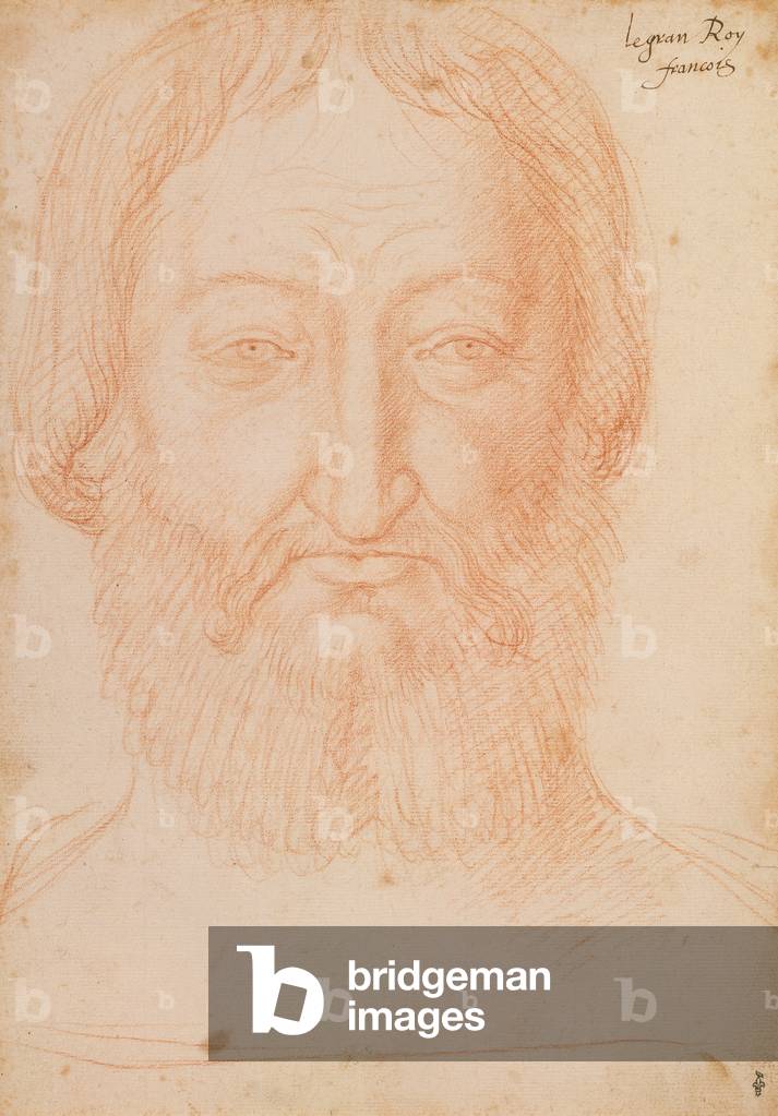 Porträt von Francois I. (1494-1547) 1547 (rote Kreide auf Papier)