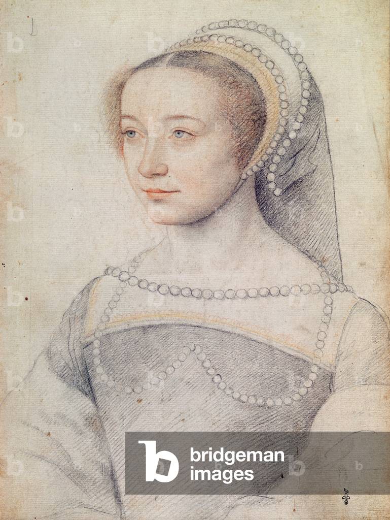 Bild von Zeichnung "Unbekanntes Porträt einer Dame", 16. Jahrhundert von Clouet
