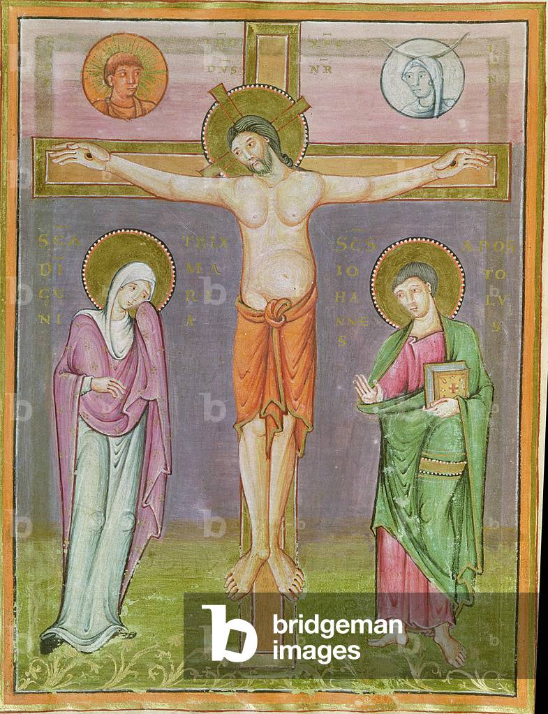 "Frau 40/1447 f.4v Christus am Kreuz", 11. Jahrhundert von French School