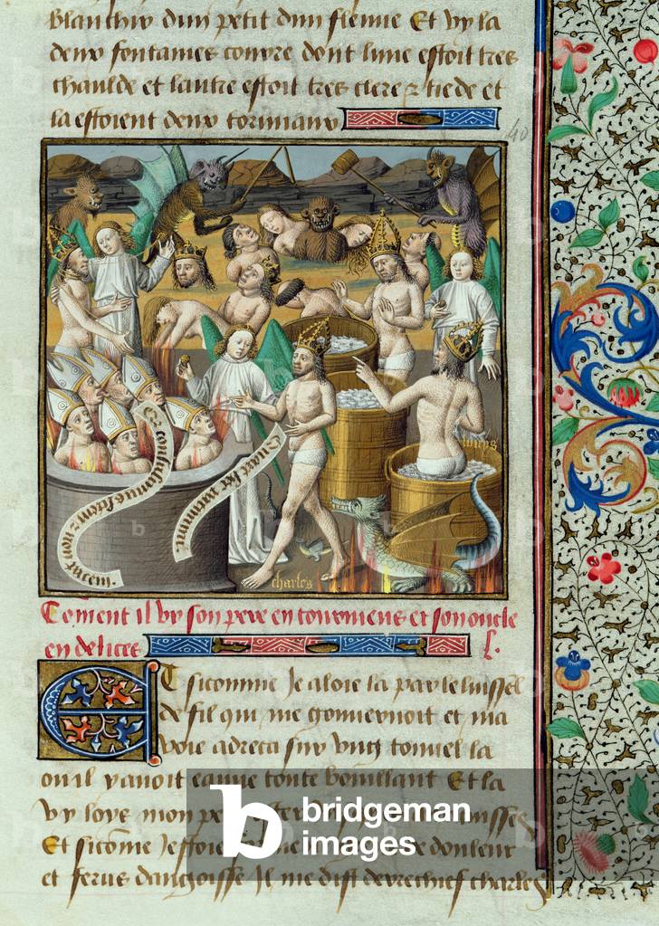 "Sig.ra 722/1196 fol.122r Come vide suo padre tormentato e suo zio in estasi", 15th Secolo di French School