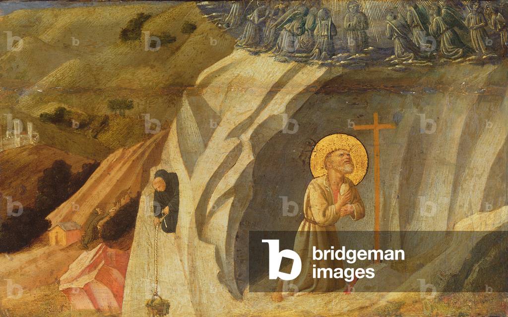 "St. Benedikt in Subiaco (tempera auf Tafel)", 15. Jahrhundert von Fra Angelico