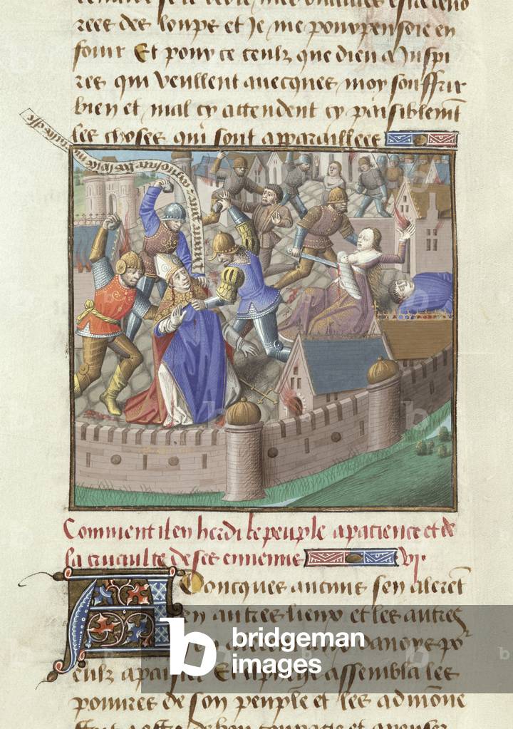 "Sig.ra 722/1196 fol.147v Come il popolo è stato trattato e la crudeltà dei suoi nemici", 15th Secolo di Frenc
